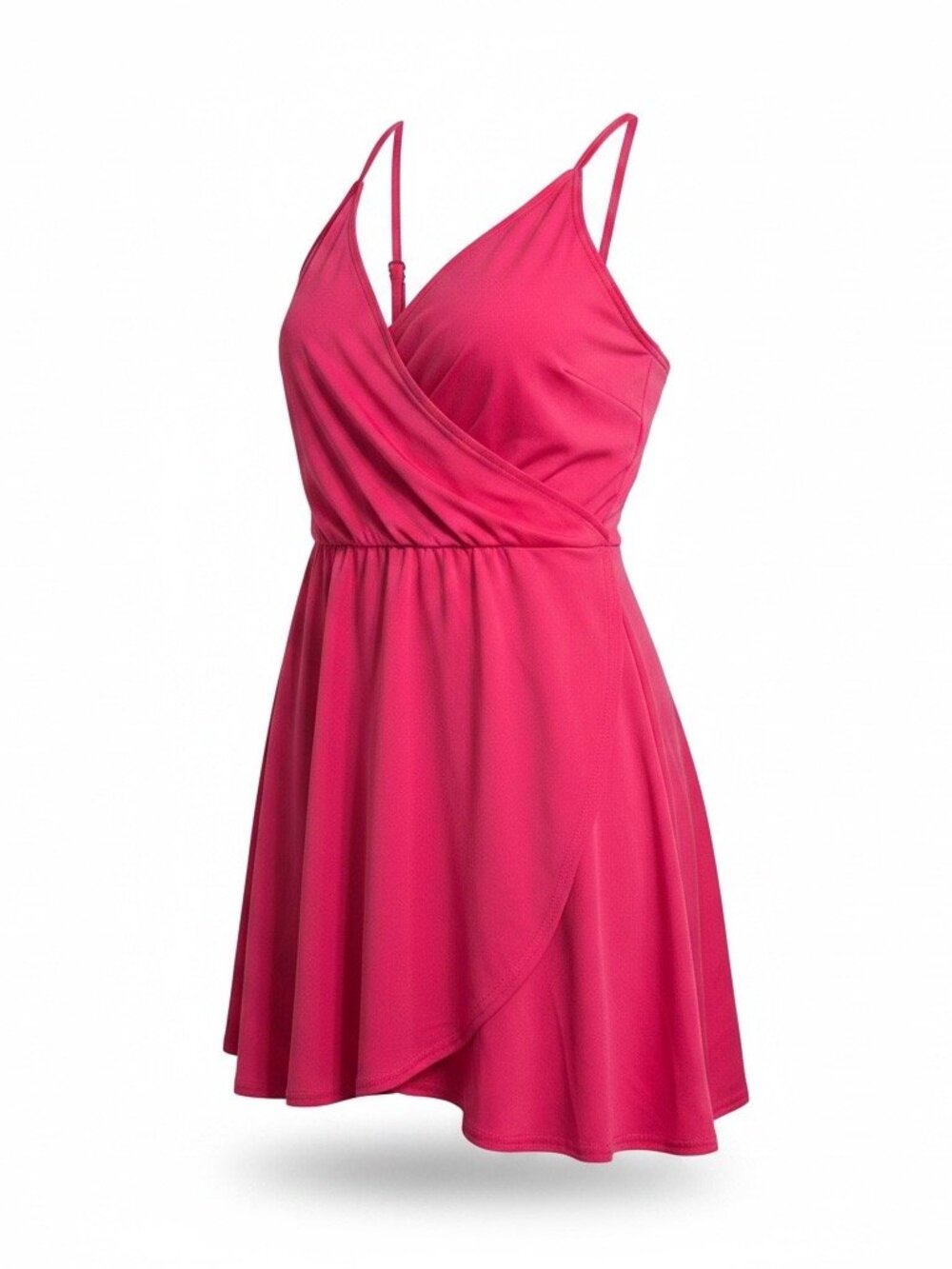 Lands’ End Swim Dress Womens M 10-12 Pink One Piece Swimsuit Tummy Control
